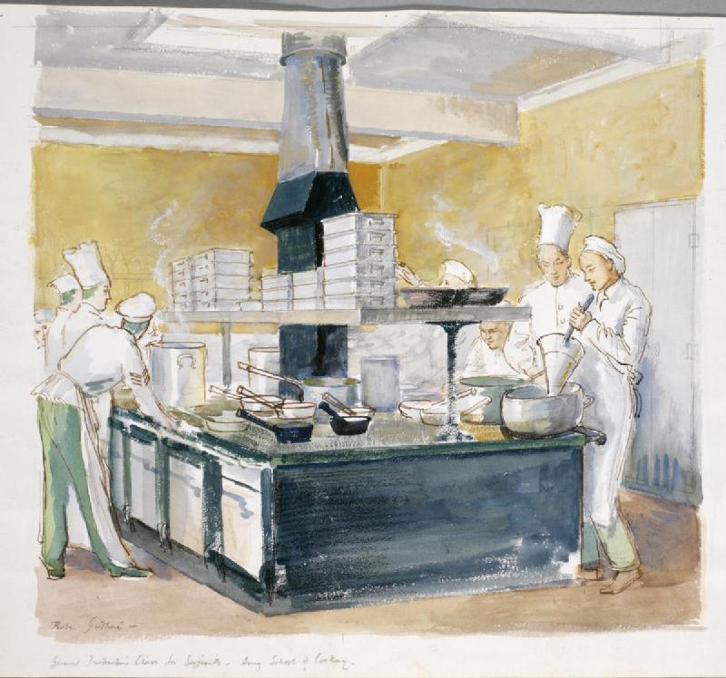 General_Instruction_Class_for_Sergeants_-_Army_School_of_Cookery,_Aldershot_Art.IWMARTLD1163